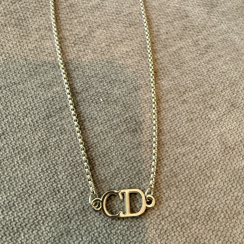 Silver CD Charm Connector Necklace